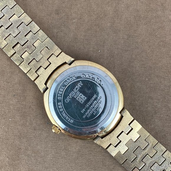 SOLD Vintage Givenchy Paris Watch 18K 10Micron Gold Plated  Date at 3 Roman - Picture 7 of 8